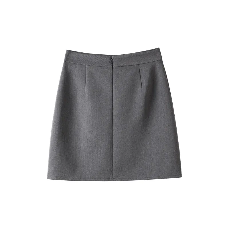 0571 Family Casual Short Skirts Women's Gray-1