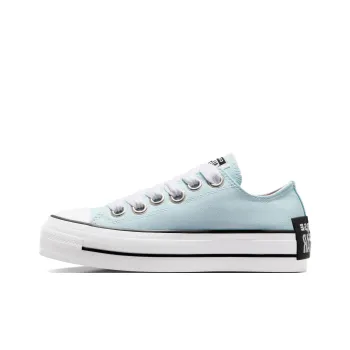 Converse Chuck Taylor All Star Abrasion Resistant Height Increasing Low Top Canvas Shoes Women's Cyan