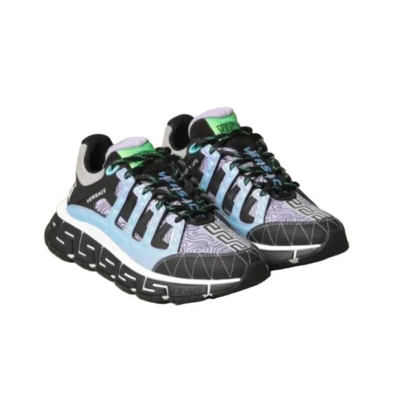 VERSACE Trigreca Milan Black Blue Purple Women's-2
