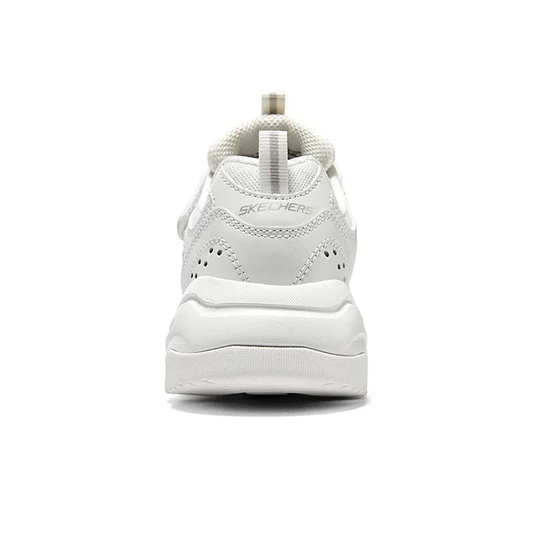 Skechers Girls Slip Resistant Cushioning Abrasion Resistant Kids Lifestyle Shoes White Silver Teenagers-4