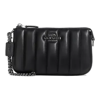 COACH Nolita Leather Mahjong Shoulder Bag Clutch Small Size Women's Black