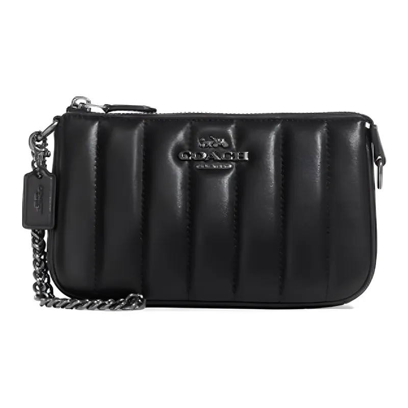 COACH Nolita Leather Mahjong Shoulder Bag Clutch Small Size Women's Black-0