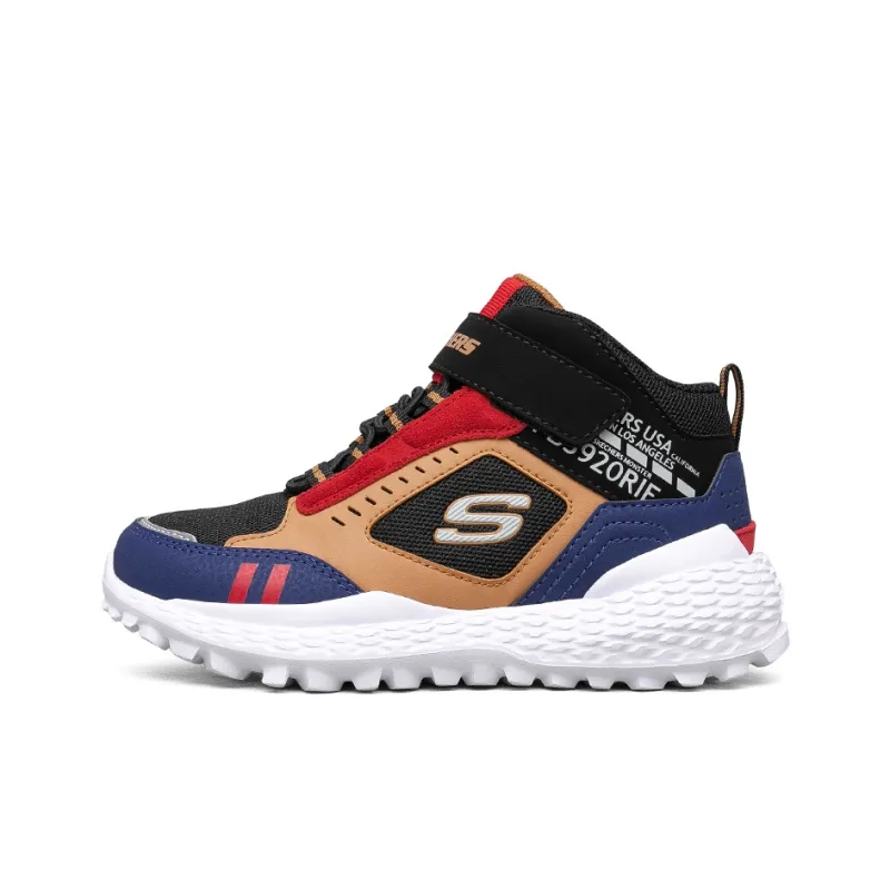 Skechers Slip-Resistant Cushioning Wear-Resistant Kids Lifestyle Shoes Black Blue Teenagers-0