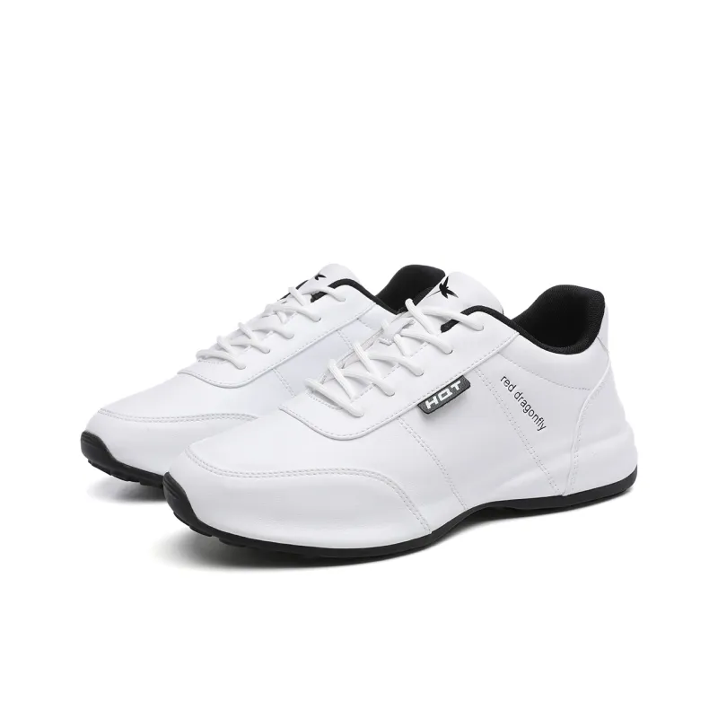RED DRAGONFLY Platform Wear Resistant Height Increasing Low Top Slip on Athletic Shoes White Sneakers Men's-2