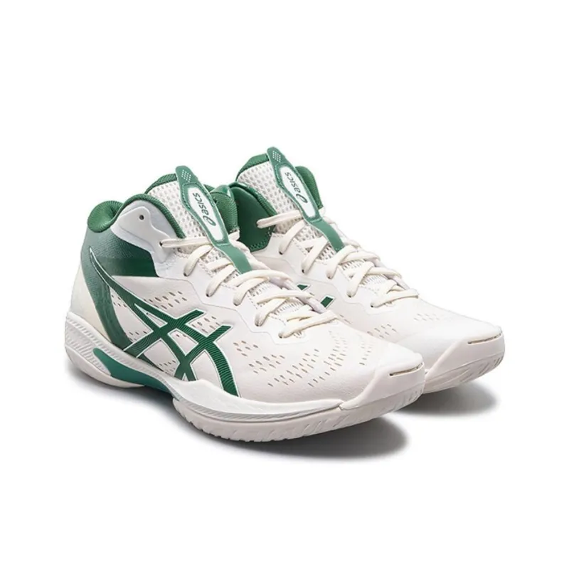 Asics GELHOOP V16 Anti Slip Wear Resistant Mid Top Basketball Shoes Men's White Green-1