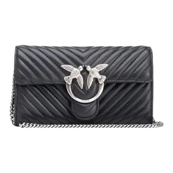 PINKO Love Bag Cowhide Leather Robin Bag Handbag Shoulder Bag Women's Black