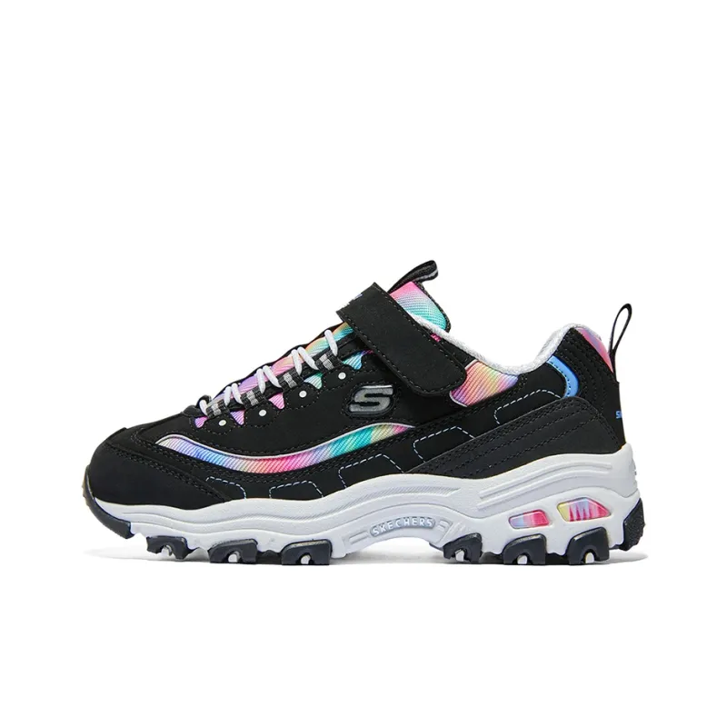 Skechers Girls Cushioning, Wear Resistant Low Top Kids Lifestyle Shoes Black Multicolor Teenagers-0