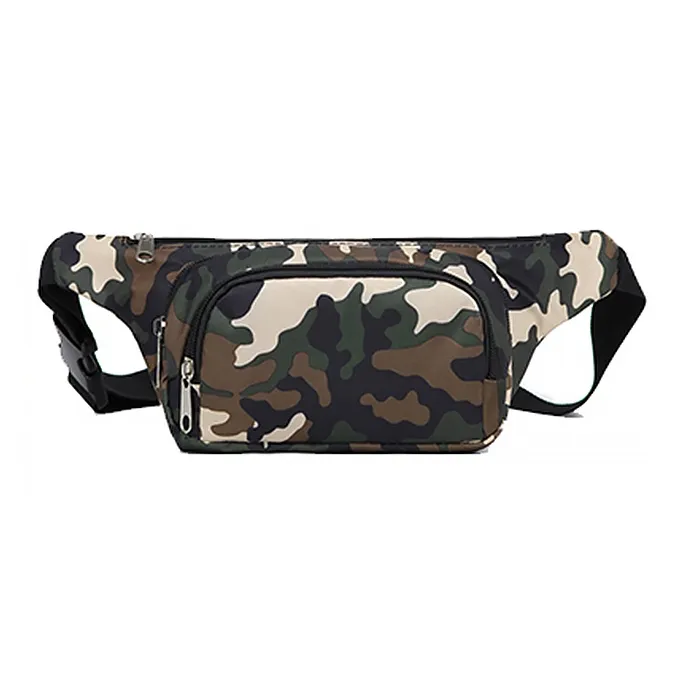 Yalu Fabric Crossbody Bag Small Size Unisex Black/Camouflage-5