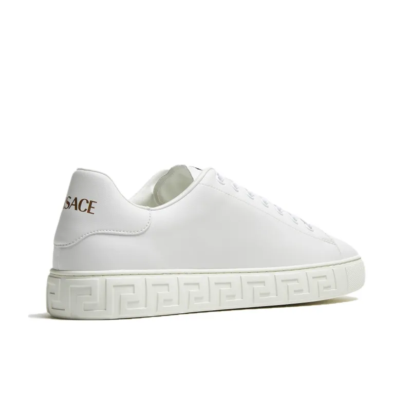 VERSACE Greca-embossed Leather Sneakers-4