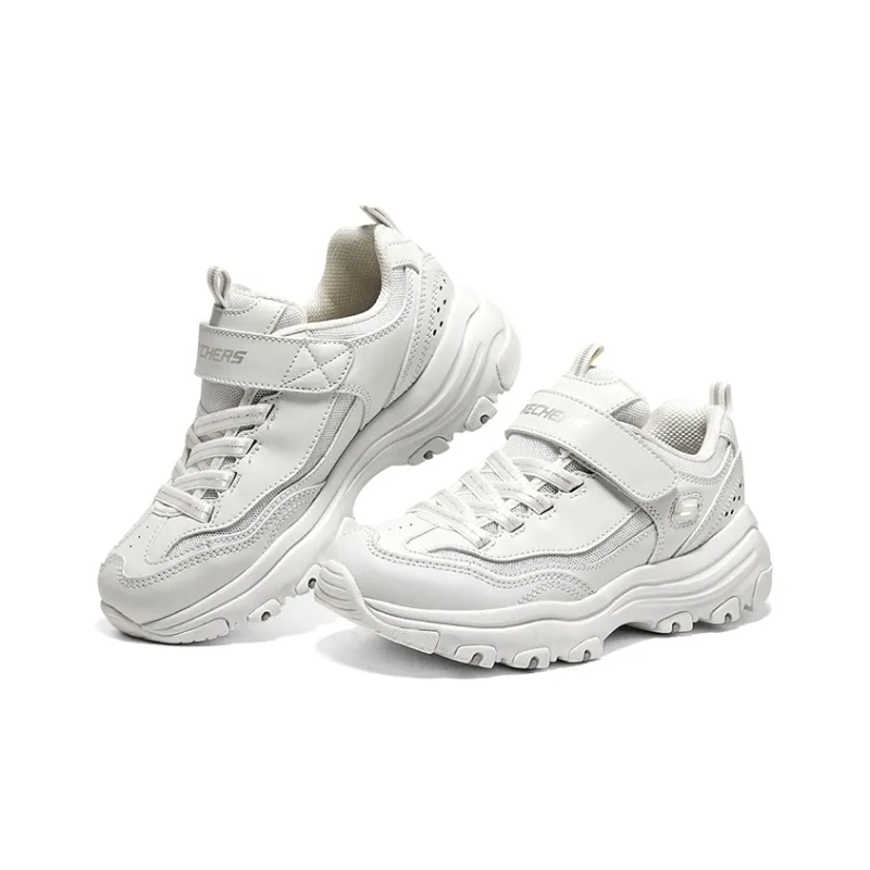 Skechers Girls Slip Resistant Cushioning Abrasion Resistant Kids Lifestyle Shoes White Silver Teenagers-2