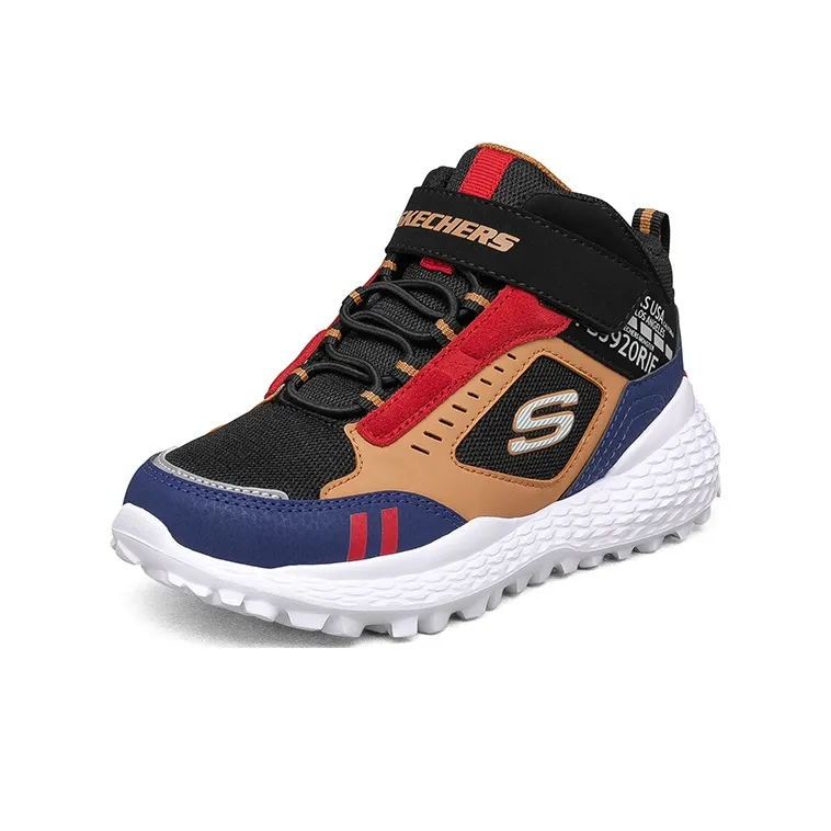 Skechers Slip-Resistant Cushioning Wear-Resistant Kids Lifestyle Shoes Black Blue Teenagers-2