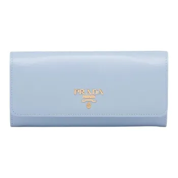 PRADA Leather Card Holder Wallet Large Size Women's Starry Sky Hybrid
