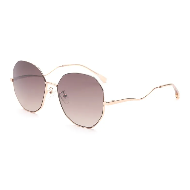 OYEA Nylon Japanese Gold Irregular Shape Sunglasses Women's-4