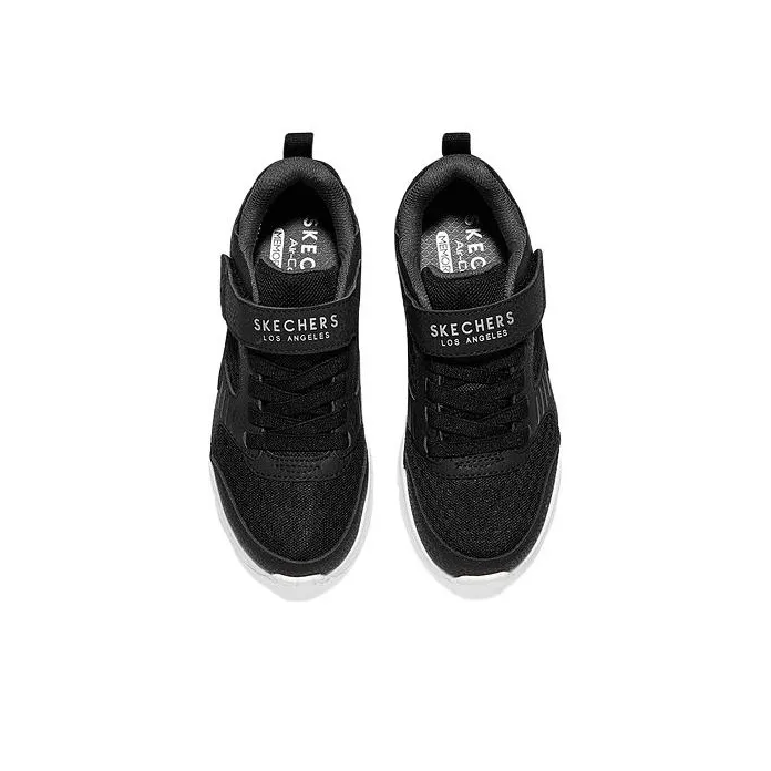 Skechers Uno Lite Breathable Low Top Kids Lifestyle Shoes Black Teenagers-3