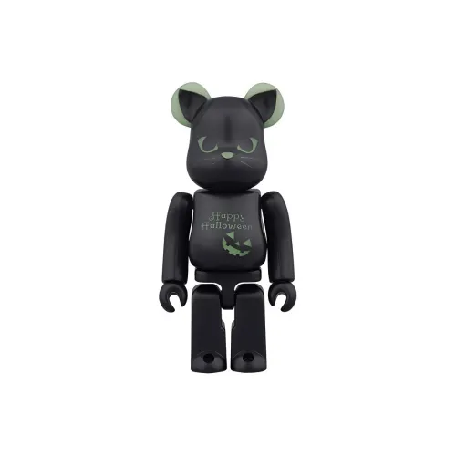 BE@RBRICK 2016 HALLOWEEN Black Cat Green Glow In The Dark Hang Tag Box 100%