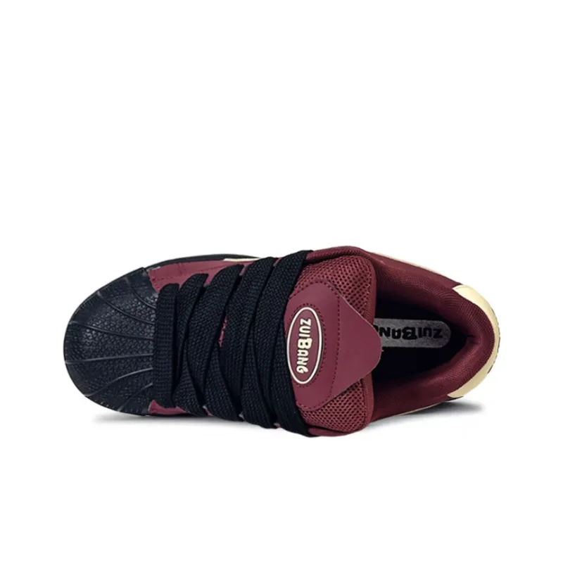 ZUIBANG Low Top Skateboard Shoes Unisex Angora Red-3