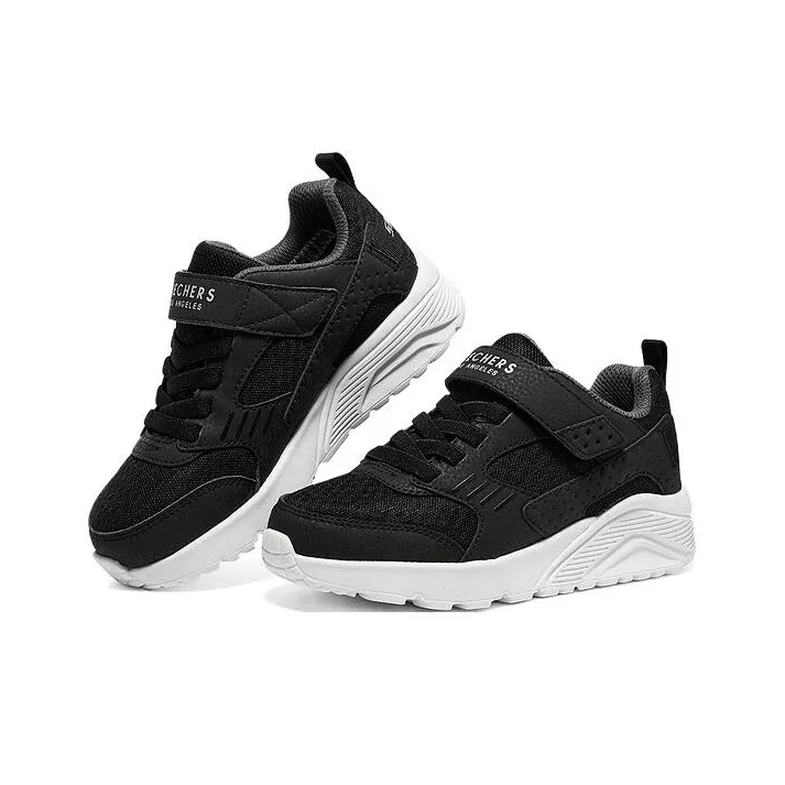 Skechers Uno Lite Breathable Low Top Kids Lifestyle Shoes Black Teenagers-2