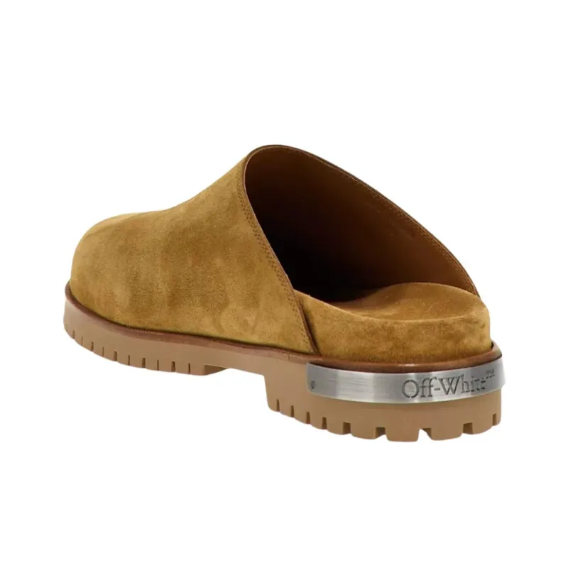 OFF WHITE Metal Logo Suede Loafers-3