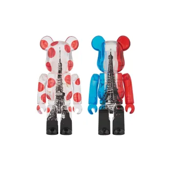 BE@RBRICK Tokyo Iron Tower+Eiffel Tower Colette Limited 2 Pack Set Hang Tag Box 100%