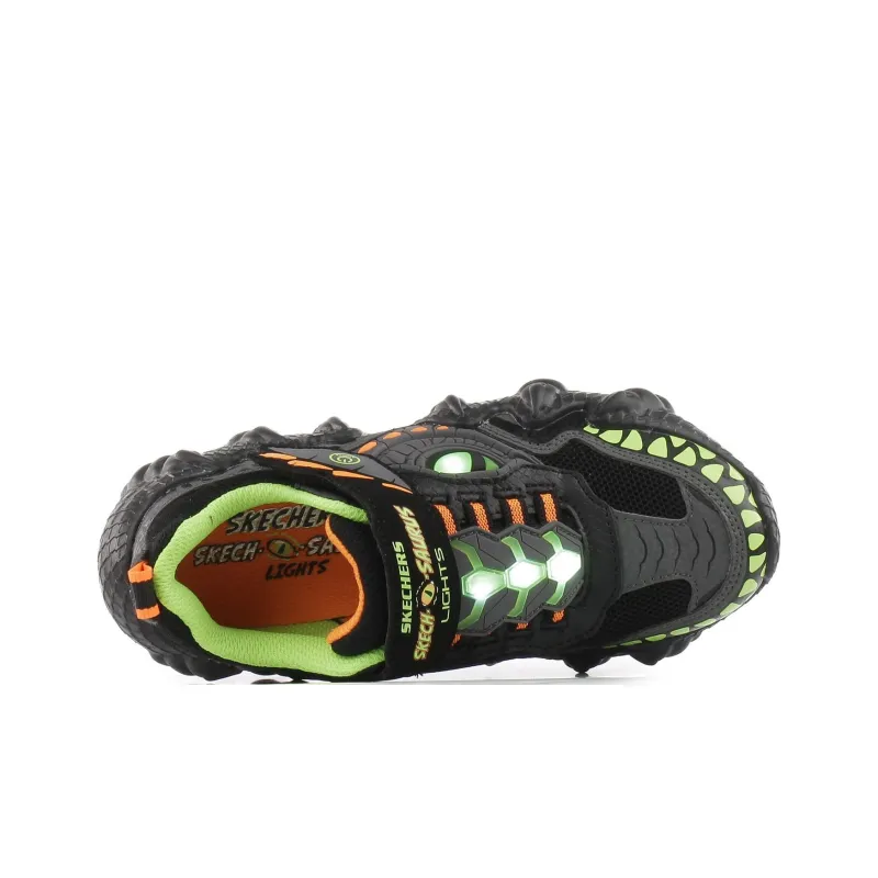 Skechers Low Top Kids Lifestyle Shoes Black Green Teenagers-3