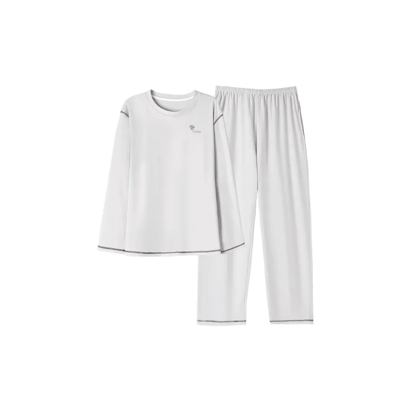 Qiao Ni Tong Pajama Set Men's Silver Gray-0