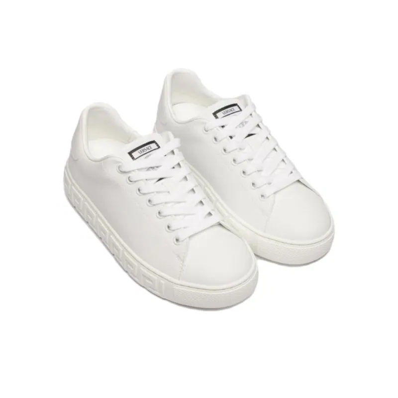 VERSACE Greca-embossed Leather Sneakers-3