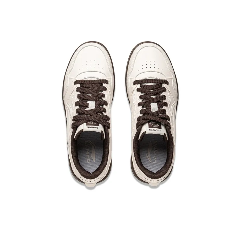 LiNing Tianji Soft Slip Resistant Cushioning Abrasion Resistant Low Top Skateboard Shoes Women's Mist White-2