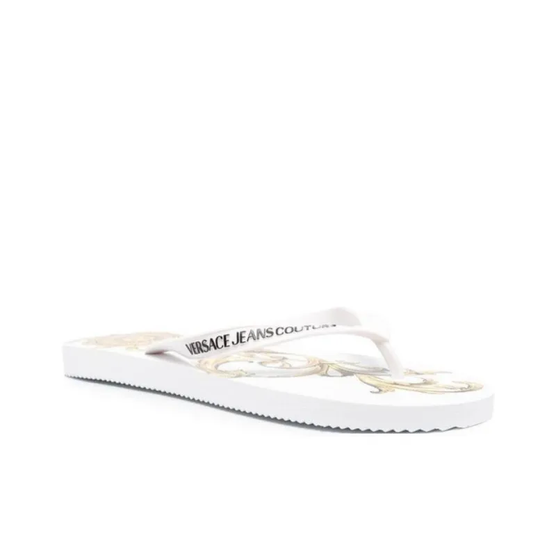 VERSACE Rubber Sole Quick Dry Flip Flops Women's Yellow-2