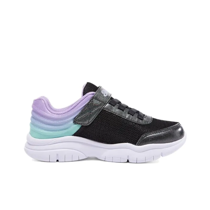 Skechers Shock Absorbers Low Top Kids Lifestyle Shoes Black Purple Teenagers-1
