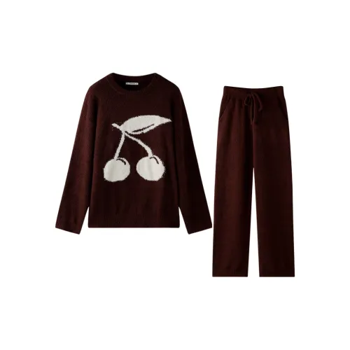 MEITENG Pajama Set Winter Women's Deep Red