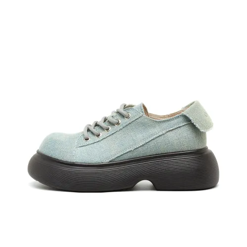OULISASI Wear Resistant Low Top Casual Shoes Women's Blue