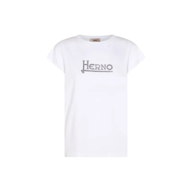 HERNO Logo Embellished Crewneck T Shirt-2