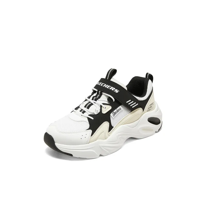 Skechers Girls Cushioning, Wear Resistant Low Top Kids Lifestyle Shoes White Black Kids'-2