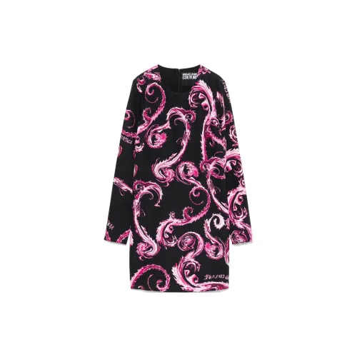 VERSACE JEANS COUTURE Long-Sleeved Dresses Women's Black/Pink