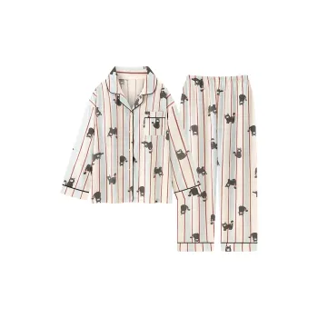 WANANNI Pajama Set Women's Blue White