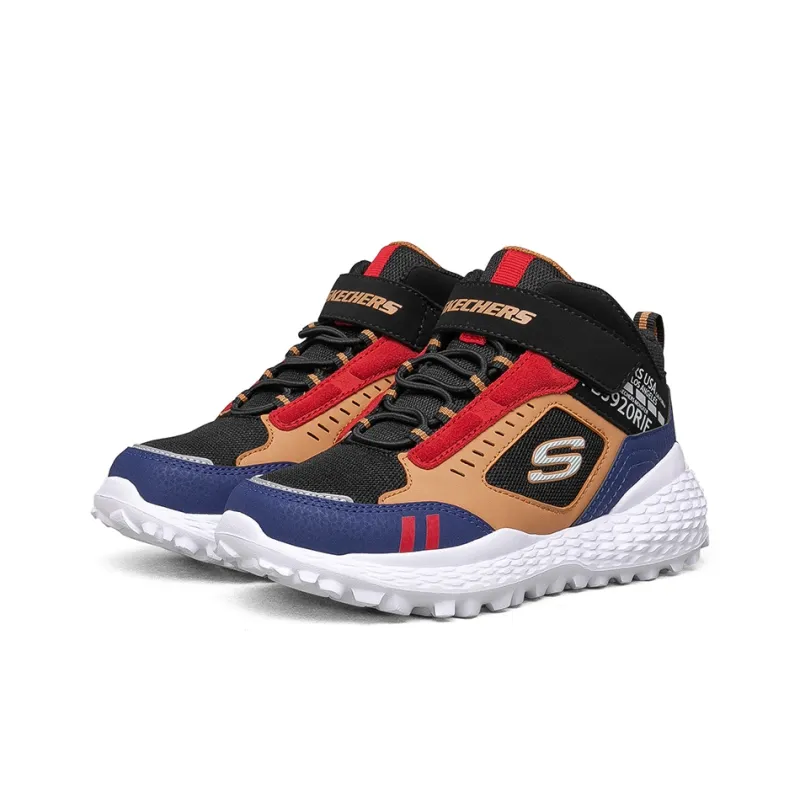 Skechers Slip-Resistant Cushioning Wear-Resistant Kids Lifestyle Shoes Black Blue Teenagers-3