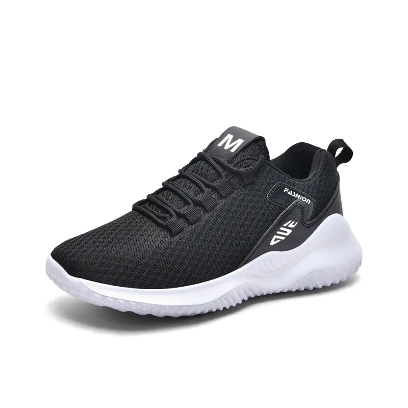 Prince McQueen Cushioned Wear-Resistant Lightweight Low-Top Running Shoes Unisex Black Gold-8