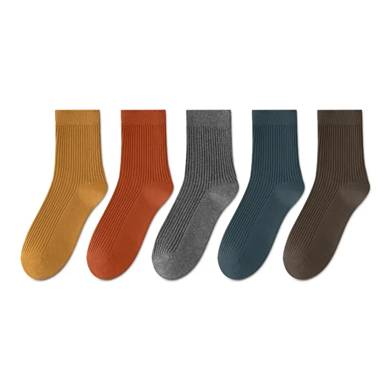 MIIOW Mid Calf Socks Men's 5 Pack-11