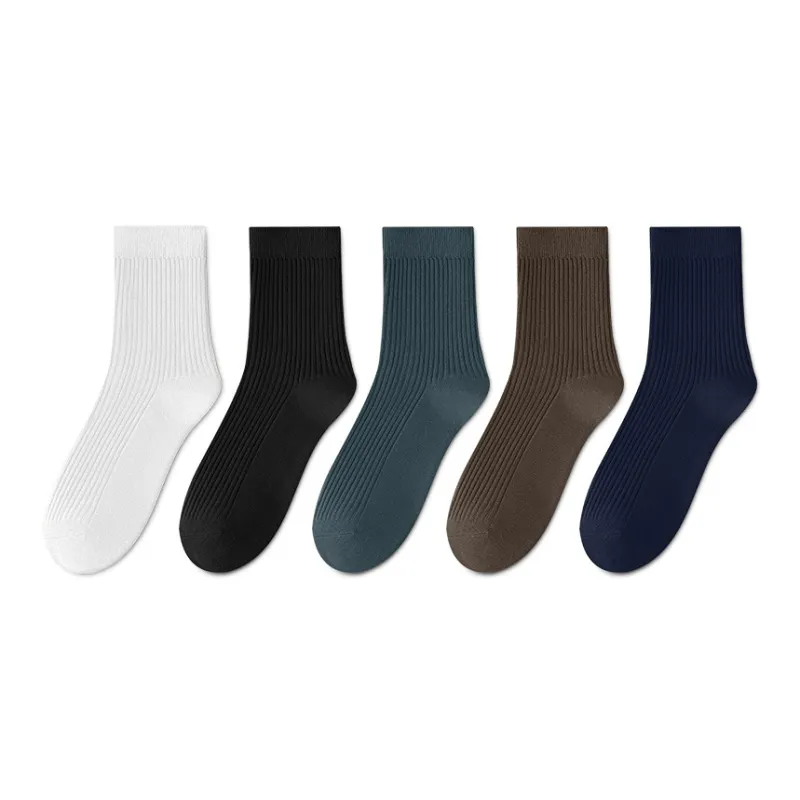 MIIOW Mid Calf Socks Men's 5 Pack-0