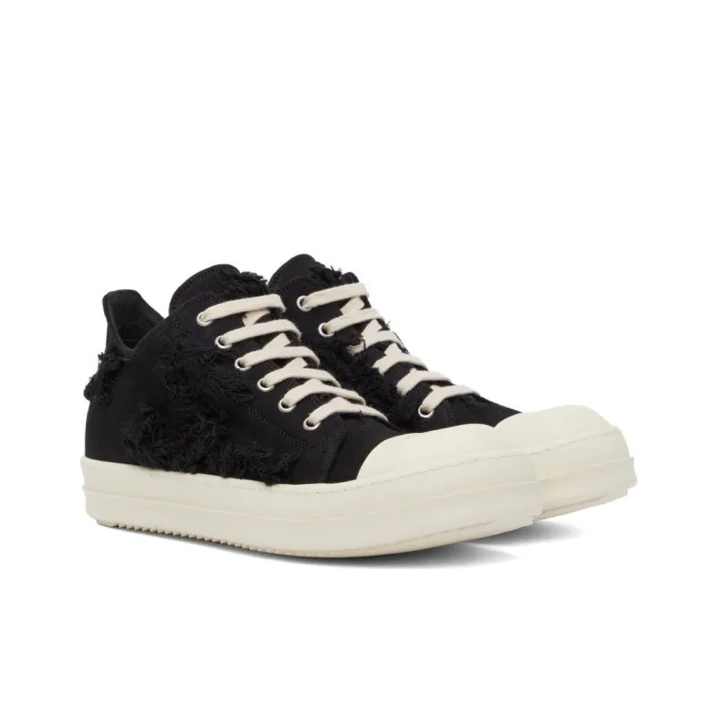 Rick Owens DRKSHDW Fogachine Slashed Stretch Denim Low Black Milk-2