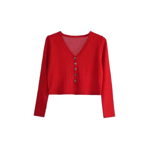 UTHA Knitwear Women's Red Cardigan