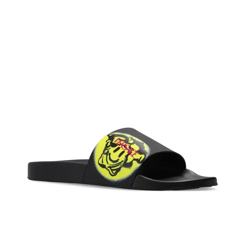 VERSACE Slip Resistant Slide Slippers Men's Black-2