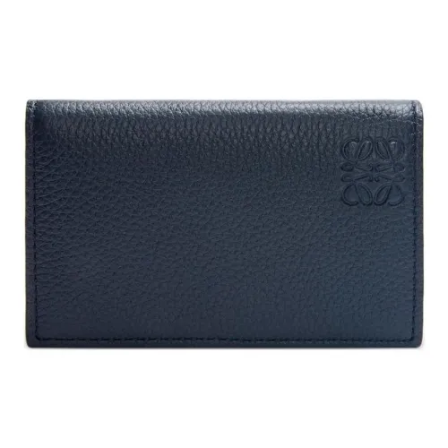 LOEWE Soft Grained Calfskin Card Holder Men's Dark Marine Blue
