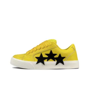 ABCYLM Slip Resistant Cushioning Impact Resistance Abrasion Resistant Low Top Skateboard Shoes Women's Lightning Yellow