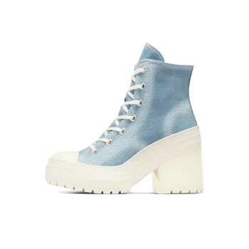 Chuck 70 De Luxe Women's Converse Heel High 'Distressed Navy Denim' Women's