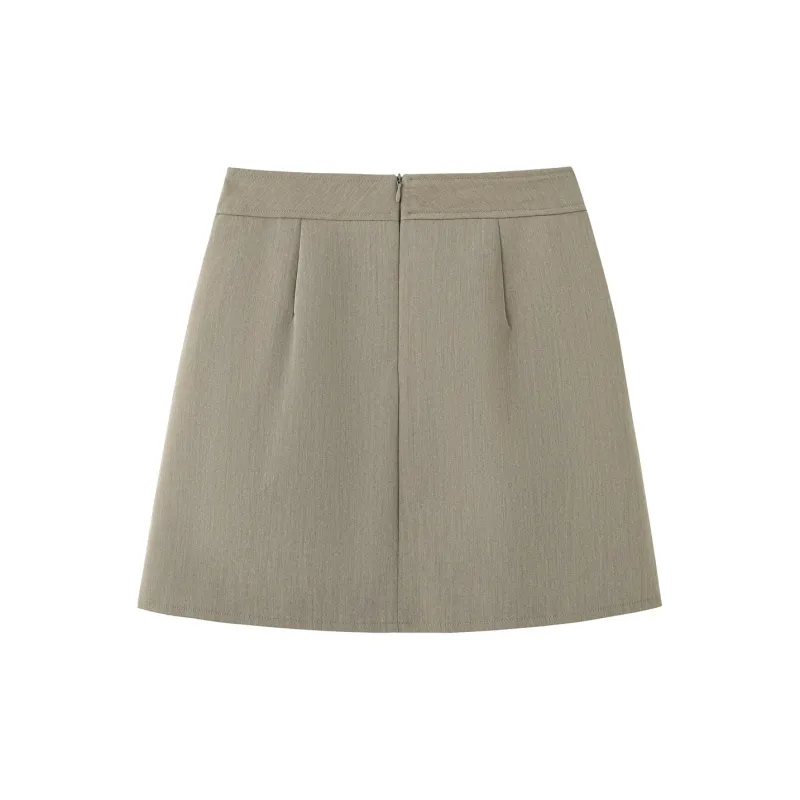 0571 Family Casual Short Skirts Women's Khaki-1