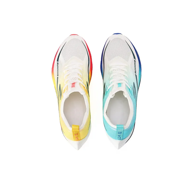 Xiangpao Low-Top Running Shoes Unisex Mismatched Color-Pale Yellow And Cyan-1