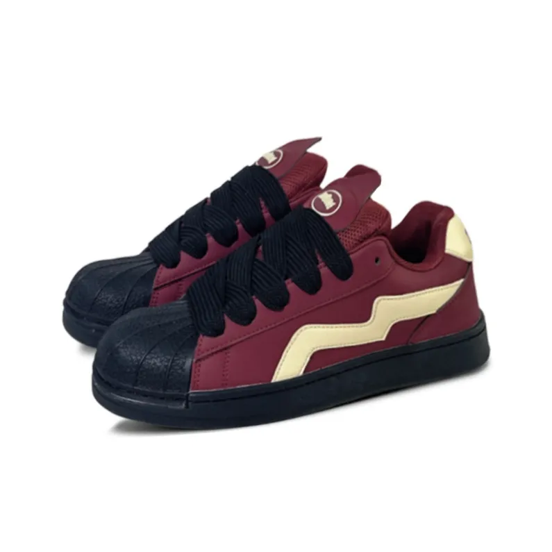 ZUIBANG Low Top Skateboard Shoes Unisex Angora Red-1