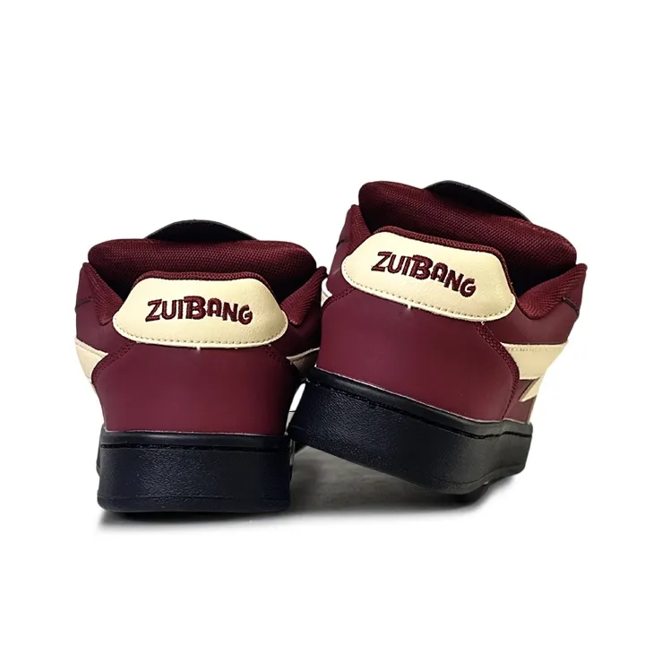 ZUIBANG Low Top Skateboard Shoes Unisex Angora Red-5