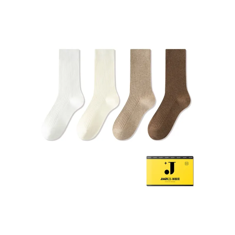JIAZINI Mid Calf Socks Women's 4 Pack-7